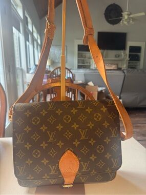 Louis Vuitton Monogram Canvas Shoulder Strap Accent in Orange and Brown